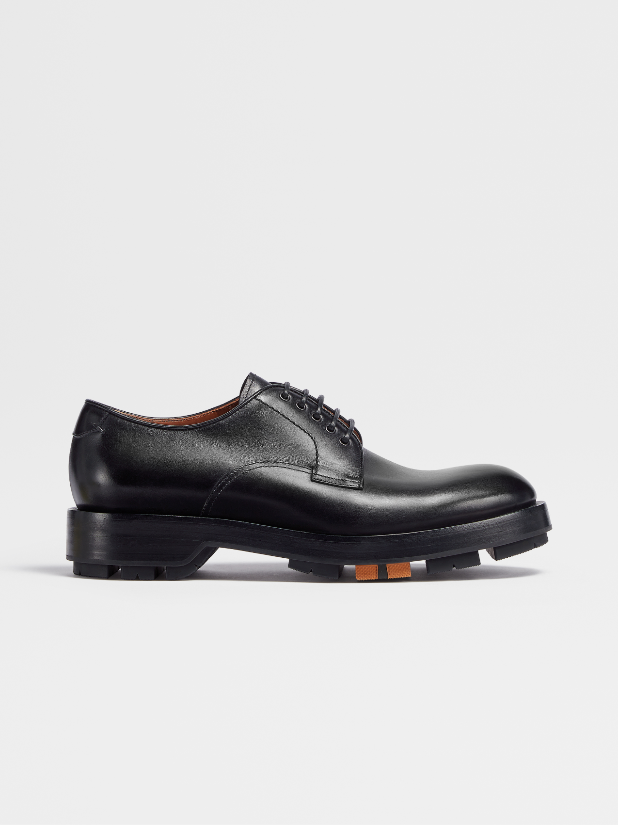 Black Hand-Buffed Leather Udine Derby Shoes